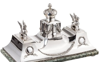 A distinguished Russian silver writing set, Moscow, Pavel Ovchinnikov, 1908 - 1917