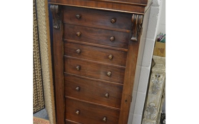 A good Victorian mahogany secretaire Wellington chest.