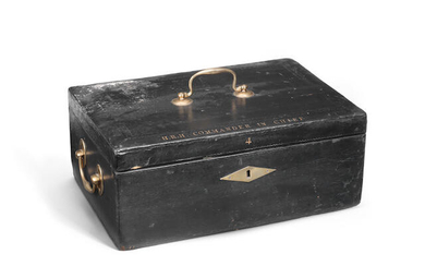 A large leather-bound three-handled despatch box for Prince Frederick, Duke of York, late 18th century