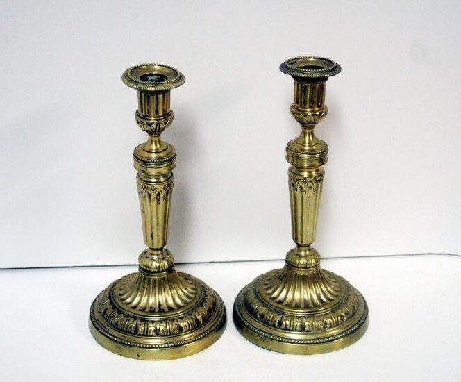 A late 18th century pair of silvered brass French