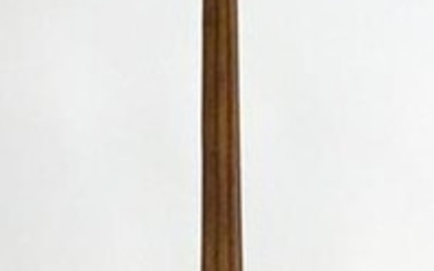 A late 19thC torchiere with a squared top above a