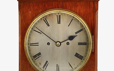 A late Victorian oak cased bracket clock