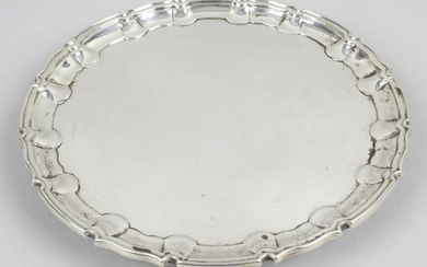 A late Victorian small silver salver, of circular form