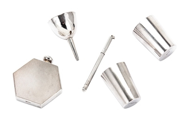 A mixed group of silver drinking items