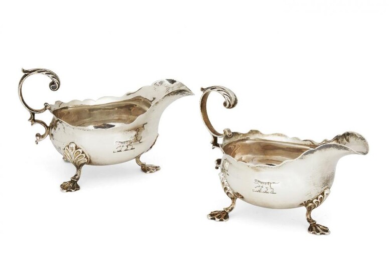 A pair of George III silver sauce...