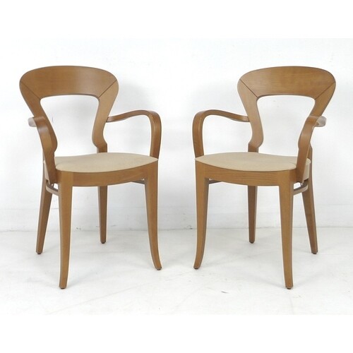 A pair of modern Italian chairs, by Potocco, with open backe...