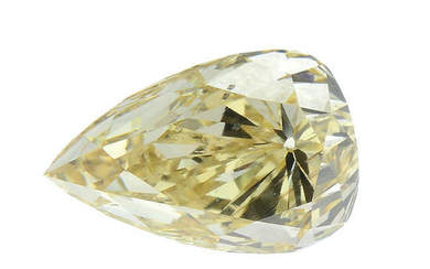 A pear-shape natural 'fancy brownish-yellow' diamond, weighing 0.77ct, with GIA report.