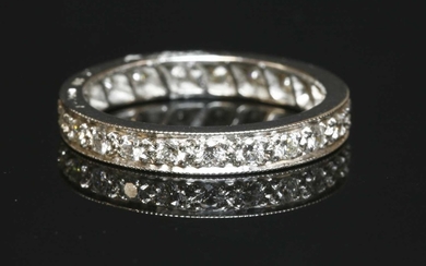 A platinum diamond set full eternity ring