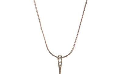 A rose-cut diamond single-stone pendant, with chain, princip...