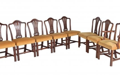 A set of eight mahogany dining chairs in George III style