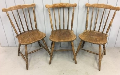 A set of three, Windsor chairs. Dimensions(cm) H86(45 to...