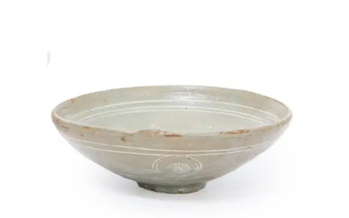 A small Korean inlaid-celadon bowl Goryeo dynasty, 13th century With abstract motifs...