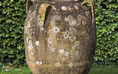 A terracotta vase or planter