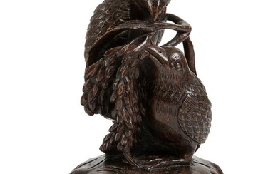AGARWOOD CARVING OF TWO BIRDS