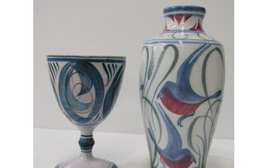 ALDERMASTON POTTERY, an Aldermaston vase decorated with styl...