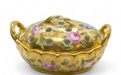 AN EARLY 19TH CENTURY VIOLET POT Circa 1820, scattered flowe...