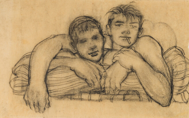 AVEL DE KNIGHT (1923 - 1995) Three drawings. Untitled (Two Young Men in...