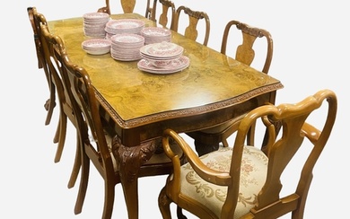 Absolutely Stunning Burr Walnut Dining Room Table , 6 Chairs...