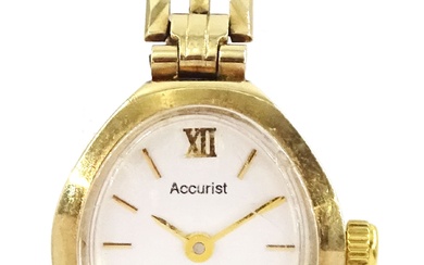 Accurist 9ct gold ladies quartz wristwatch