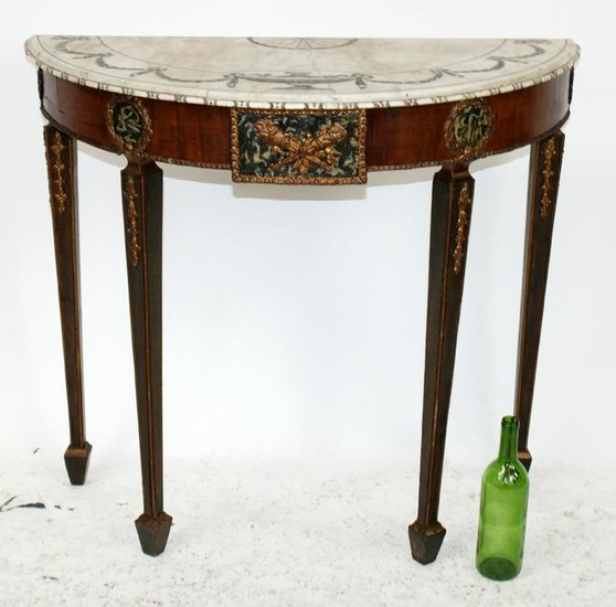 Adams style marble top console