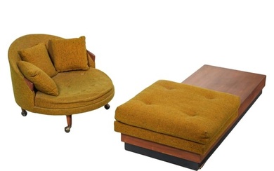 Adrian Pearsall Craft Chair & Platform Ottoman SET