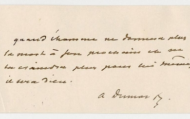 Alexandre Dumas Fils Signed Quote About the Nature of
