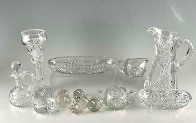 American Brilliant Period Cut Crystal Tableware