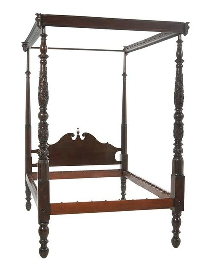American Late Classical Mahogany Four-Post Bed