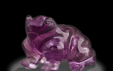 Amethyst Carving of a Frog