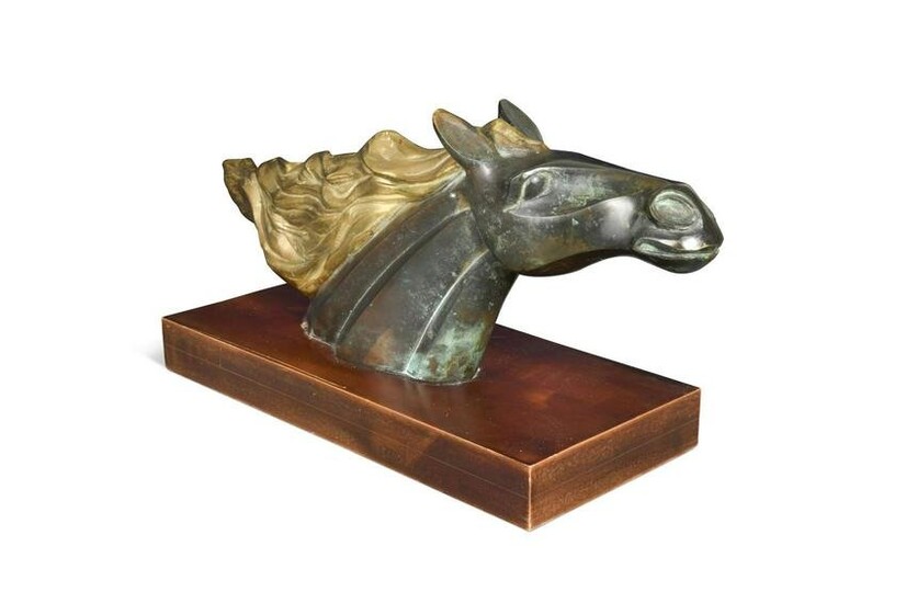 An Art Deco style bronze of a horse's head