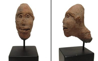 An Egyptian molded terracotta head of a man