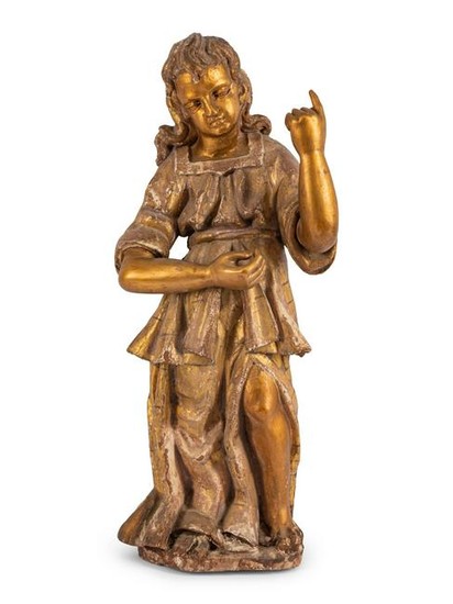 An Italian Carved and Giltwood Figure