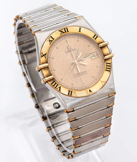 An Omega Constellation Chronometer 18k Gold and Stainless Steel Wristwatch