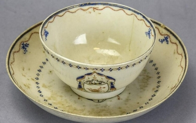 Antique 18th C Chinese Export Porcelain Cup Saucer