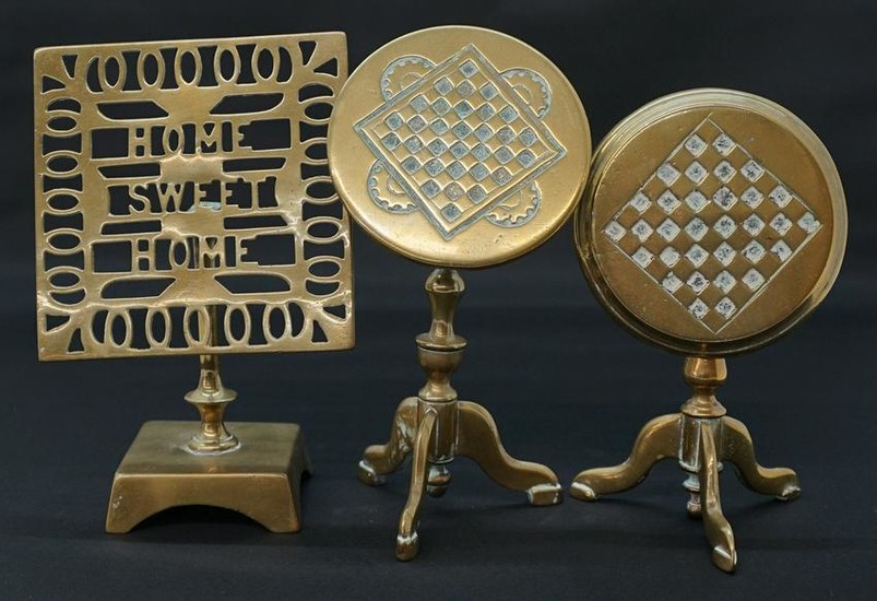 Antique Brass English Tip Top Miniature Tables