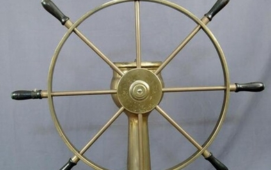 Antique Brass Ships Wheel Lidgerwood Mfg. N.J.