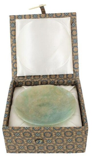 Antique Chinese Jade Dish in Fitted Box