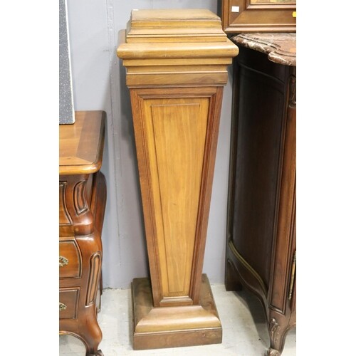 Antique French walnut square tapering pedestal jardiniere st...