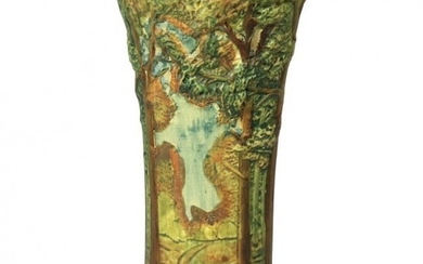 Antique Weller Art Pottery In-Relief Forest Vase, c1930