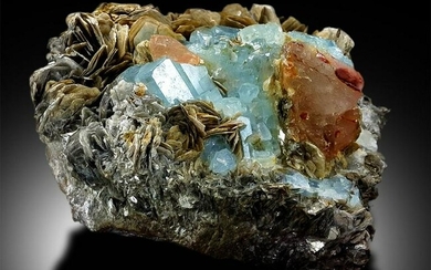 Aquamarine with Fluorite Mineral Specimen - 1672 g