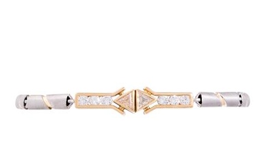 Armband mit 2 Diamanttriangeln und 6 Brillanten, diese zus. ca. 0,36 ct
