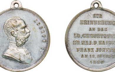 Austria Austro-Hungarian Empire 1880 Medal - Franz Joseph I (The...