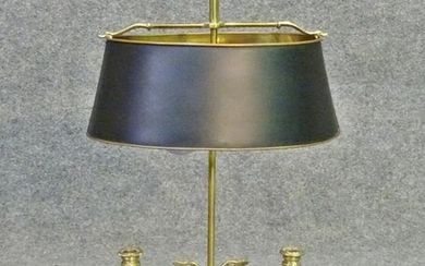 BRASS FIGURAL TOLE SHADE LAMP