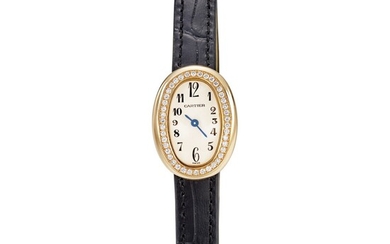 'Baignoire' Gold and Diamond Wristwatch | 卡地亞 | 'Baignoire' K金 配 鑽石 腕錶, Cartier
