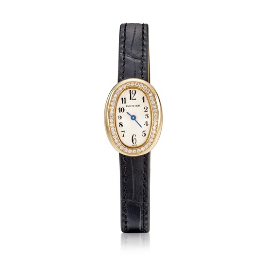 'Baignoire' Gold and Diamond Wristwatch | 卡地亞 | 'Baignoire' K金 配 鑽石 腕錶, Cartier