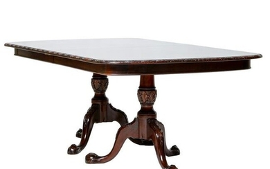 Beautiful Flamed Mahogany Two Pedestal Dining Table