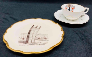 Berlin Plate By Kueps Bavaria & Teacup With Saucer By Geiersthal
