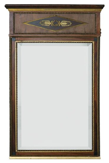 Biedermeier-Style Bronze-Mounted Mahogany Mirror