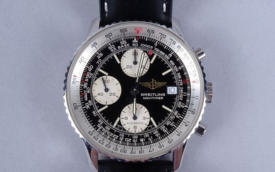 Bijou: Montre bracelet d'homme BREITLING NAVITIMER A13022 chronographe automatic de pilote en acier vers 1995...