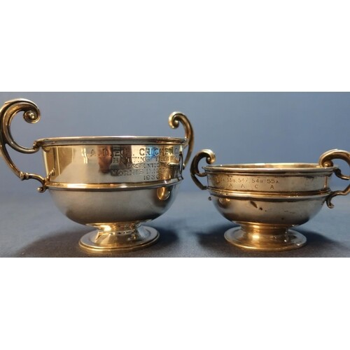 Birmingham silver hallmarked twin handled rose bowl trophy f...